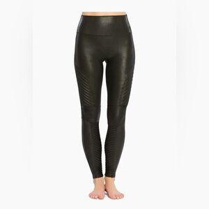 SPANX Faux Leather Moto Legging Slimming Shapewear Women's Size Small Black
